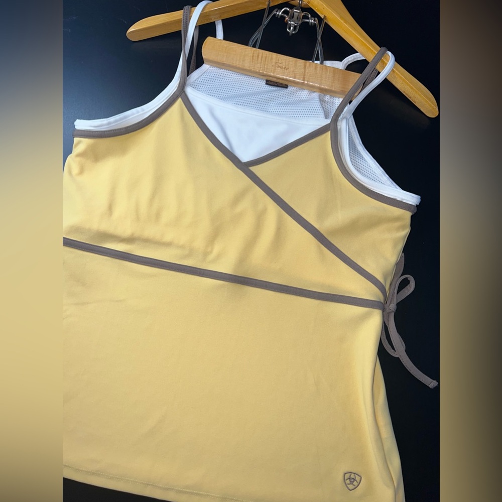 Ariat Yellow & White Singlet Tank Size XL EUC